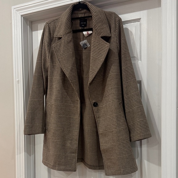 NWT Love Tree Brown Plaid Women's Coat - Picture 2 of 8